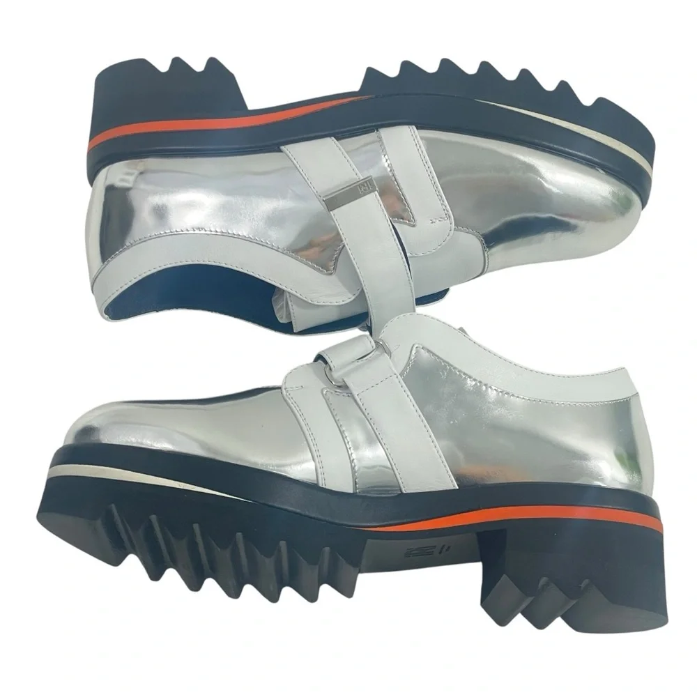 NIB iRi NYC DAAN Silver Leather Loafer Size EU‎ 41 Women's 11 Platform Shoes